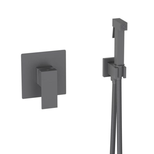 Bidé csaptelep, AREZZO design CUBEFIELD falsík alatti bidé csaptelep kézizuhannyal, fekete