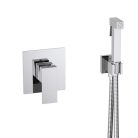 Bidé csaptelep, AREZZO design CUBEFIELD falsík alatti bidé csaptelep kézizuhannyal, króm