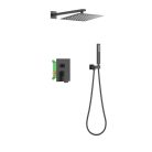 Falba süllyesztett csaptelep, AREZZO design CUBEFIELD falsík alatti zuhany csaptelep szett, feket
