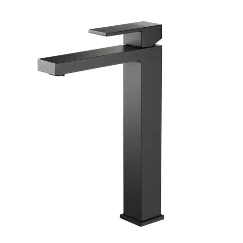 Mosdó csaptelep, AREZZO design CUBEFIELD magasított mosdó csaptelep, fekete AR-4402B