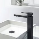 Mosdó csaptelep, AREZZO design CUBEFIELD magasított mosdó csaptelep, fekete