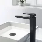 Mosdó csaptelep, AREZZO design CUBEFIELD magasított mosdó csaptelep, fekete AR-4402B