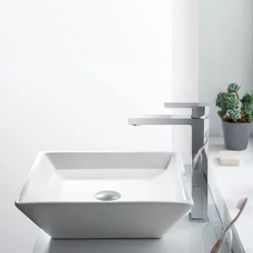 Mosdó csaptelep, AREZZO design CUBEFIELD magasított mosdó csaptelep, króm AR-4402CR
