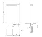 Mosdó csaptelep, AREZZO design CUBEFIELD magasított mosdó csaptelep, króm