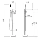 Kádtöltő csaptelep, AREZZO design CUBEFIELD szabadonálló kádcsaptelep, fekete AR-4406B