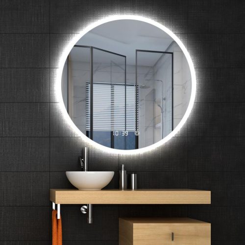 Tükör, AREZZO design LED okos tükör 100 cm-es kerek+állítható fényerő,páramentesítő funkció,óra,h