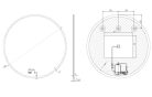 Tükör, AREZZO design LED okos tükör 100 cm-es kerek+állítható fényerő,páramentesítő funkció,óra,h