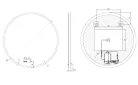 Tükör, AREZZO design LED okos tükör 80 cm-es kerek+állítható fényerő,páramentesítő funkció,óra,hő