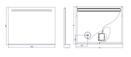 Tükör, AREZZO design LED okos tükör világító polc + kozmetikai tükör 100x80cm