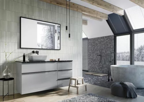 Tükör, AREZZO design Fordítható tükör keretben 120/80, fekete,19 mm