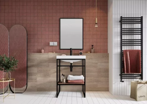 Tükör, AREZZO design Keretes tükör 50/80, fekete, 19 mm