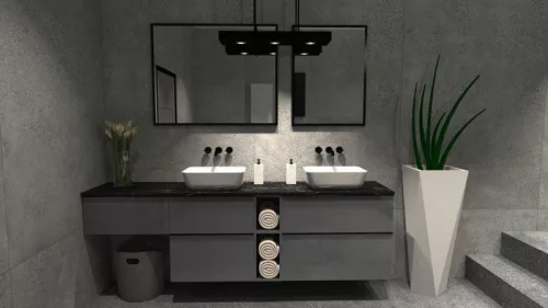 Tükör, AREZZO design Keretes tükör 70/80, fekete, 19 mm