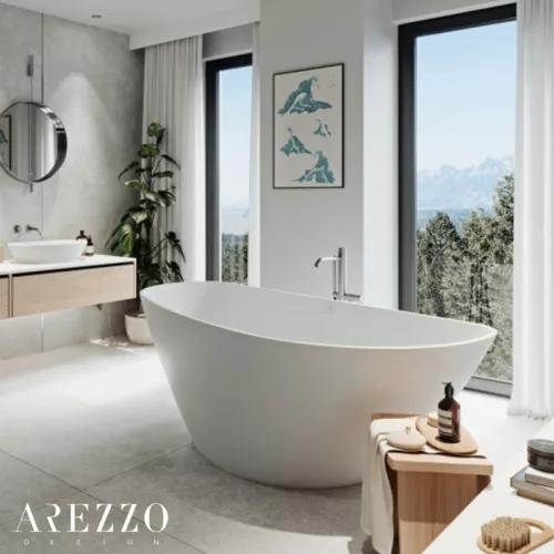 Kád, AREZZO design MARYLAND öntöttmárvány szabadonálló kád