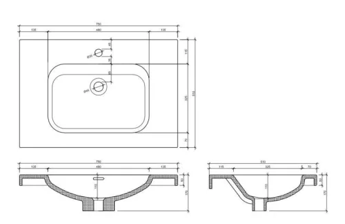 Mosdó, AREZZO design IWA 70 cm-es mosdó