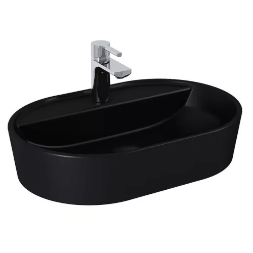 Mosdó, AREZZO design pultra ültethető mosdó BABETTE 62X42 matt fekete