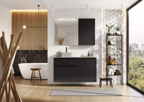 Mosdó, AREZZO design pultra ültethető mosdó BABETTE 62X42 matt szürke