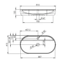 Mosdó, AREZZO design pultra ültethető mosdó BABETTE 82X41