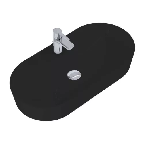 Mosdó, AREZZO design pultra ültethető mosdó BABETTE 82X41 matt fekete