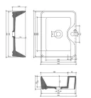Mosdó, AREZZO design pultra ültethető mosdó FIONA 48x37