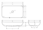 Mosdó, AREZZO design pultra ültethető mosdó FRESI 70x40