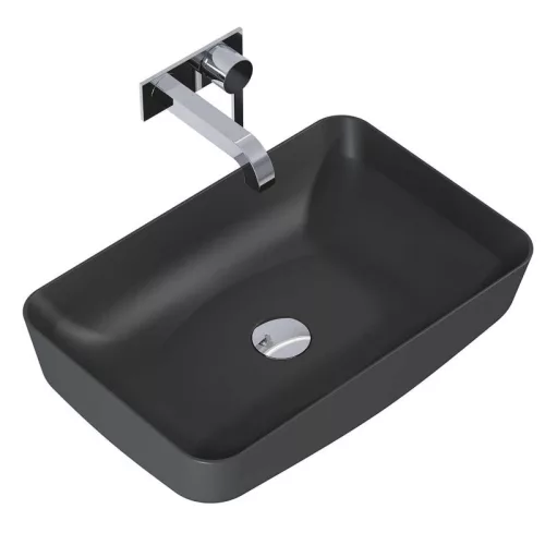 Mosdó, AREZZO design pultra ültethető mosdó NOMIA 50x39, matt antracit