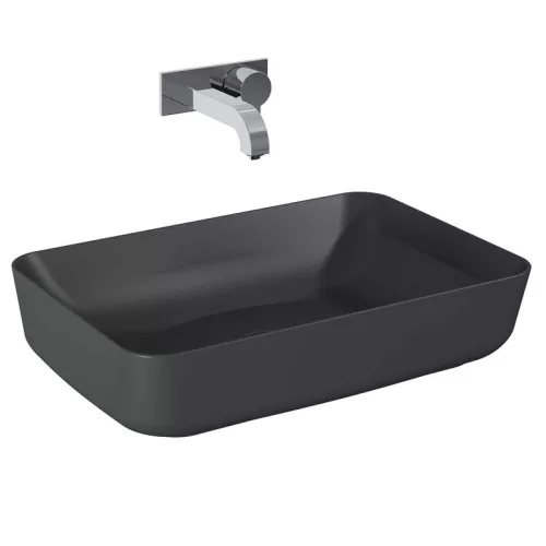 Mosdó, AREZZO design pultra ültethető mosdó NOMIA 50x39, matt antracit