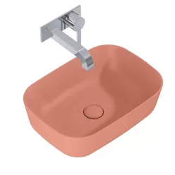   Mosdó, AREZZO design pultra ültethető mosdó RENI 46x33, terra pink