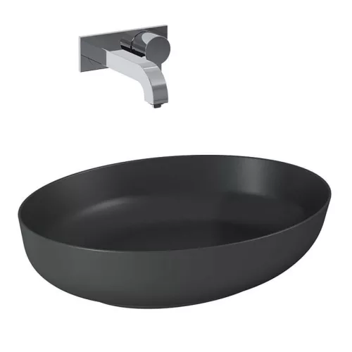 Mosdó, AREZZO design pultra ültethető mosdó RIKA 52x40 matt antracit