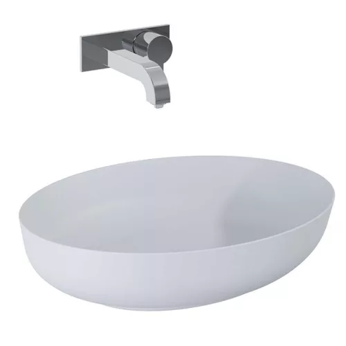Mosdó, AREZZO design pultra ültethető mosdó RIKA 52x40 matt v. szürke
