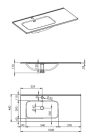 Mosdó, AREZZO design SKAPPA 100 cm-es mosdó (60+40) balos