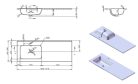 Mosdó, AREZZO design SKAPPA 120 cm-es mosdó (60+60) balos