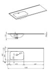 Mosdó, AREZZO design SKAPPA 120 cm-es mosdó (60+60) balos CSAPLYUK NÉLKÜL