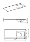 Mosdó, AREZZO design SKAPPA 120 cm-es mosdó (60+60) jobbos