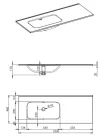 Mosdó, AREZZO design SKAPPA 120 cm-es mosdó (80+40) balos CSAPLYUK NÉLKÜL