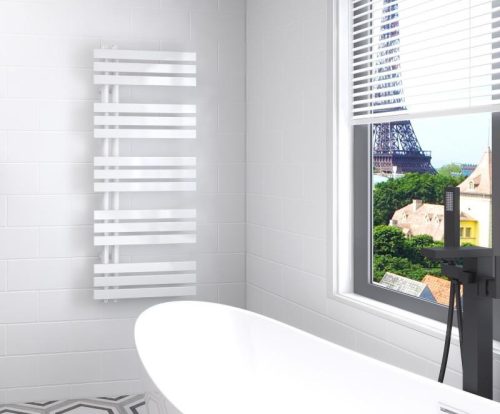 Radiátor, AREZZO design HORIZONT WHITE SLIM 1200x500 törölközőszárítós radiátor AR-HS12050W