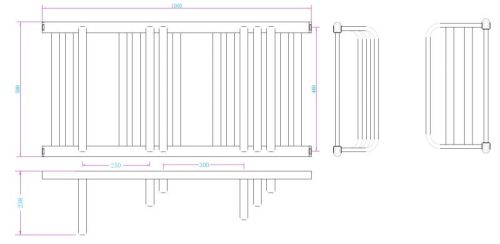 Radiátor, AREZZO design STEP BLACK 1000x500 törölközőszárító radiátor AR-SP10050B