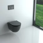 WC, AREZZO design ARIZONA Vortex Rimless függesztett wc fekete AR-701B