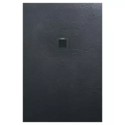   Zuhanytálca, AREZZO design SOLIDSoft zuhanytálca 100x80 cm, ATNRACIT, színazonos lefolyóval (2 do