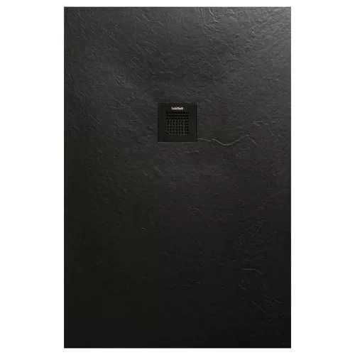 Zuhanytálca, AREZZO design SOLIDSoft zuhanytálca 100x90 cm, FEKETE, színazonos lefolyóval (2 dobo