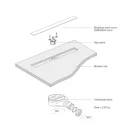 Zuhanytálca, AREZZO design SOLIDSoft zuhanytálca 120x100 cm, ANTRACIT, egyenes lefolyóval (2 dobo