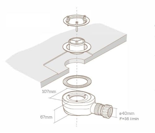 Zuhanytálca, AREZZO design SOLIDSoft zuhanytálca 120x70 cm, BETON, színazonos lefolyóval (2 doboz