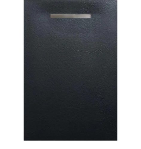 Zuhanytálca, AREZZO design SOLIDSoft zuhanytálca 140x100 cm, FEKETE, egyenes lefolyóval (2 doboz)