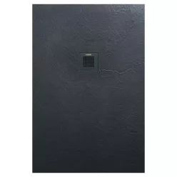   Zuhanytálca, AREZZO design SOLIDSoft zuhanytálca 140x70 cm, ANTRACIT, színazonos lefolyóval (2 do