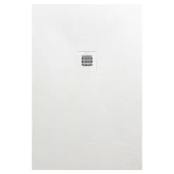   Zuhanytálca, AREZZO design SOLIDSoft zuhanytálca 140x80 cm, FEHÉR, színazonos lefolyóval (2 doboz