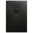 Zuhanytálca, AREZZO design SOLIDSoft zuhanytálca 140x90 cm, FEKETE, színazonos lefolyóval (2 dobo