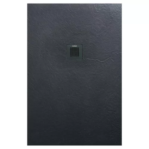 Zuhanytálca, AREZZO design SOLIDSoft zuhanytálca 160x90 cm, ANTRACIT, színazonos lefolyóval (2 do
