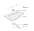 Zuhanytálca, AREZZO design SOLIDSoft zuhanytálca 160x90 cm, BETON, egyenes lefolyóval (2 doboz)