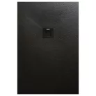 Zuhanytálca, AREZZO design SOLIDSoft zuhanytálca 160x90 cm, FEKETE, színazonos lefolyóval (2 dobo