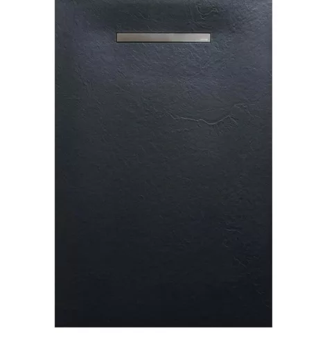 Zuhanytálca, AREZZO design SOLIDSoft zuhanytálca 206x90 cm, FEKETE, egyenes lefolyóval (2 doboz)