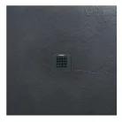 Zuhanytálca, AREZZO design SOLIDSoft zuhanytálca 80x80 cm, FEKETE, színazonos lefolyóval (2 doboz